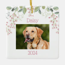 Personalised Memorial Pet Ornament Floral Design