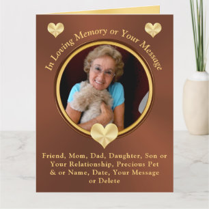 Personalised, Memorial PHOTO Cards, Name, Message Card