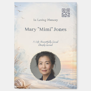 Personalised Memorial Photo Magnet with Spotify QR