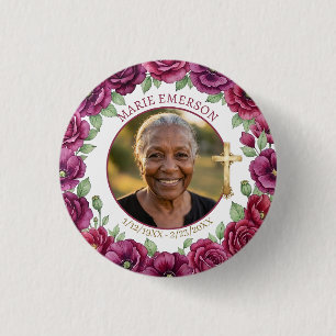 Personalised Memorial Remembering Photo 3 Cm Round Badge