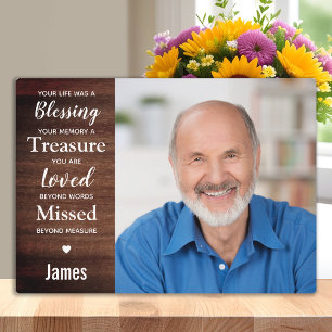 Personalised Memorial Remembrance Keepsake Photo Plaque