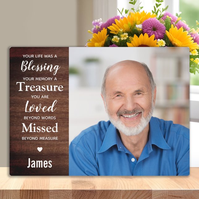 Personalised Memorial Remembrance Keepsake Photo Plaque (Creator Uploaded)