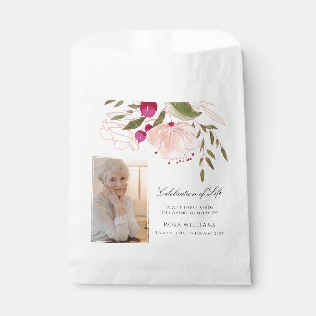 Personalised Memorial Seed Packet for Funeral Favour Bag (Front)