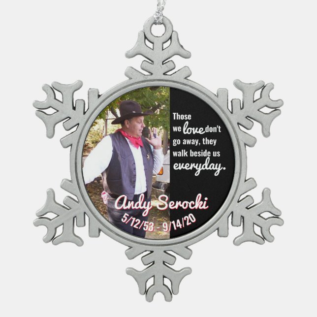 Personalised Memorial Snowflake Framed Ornament (Front)