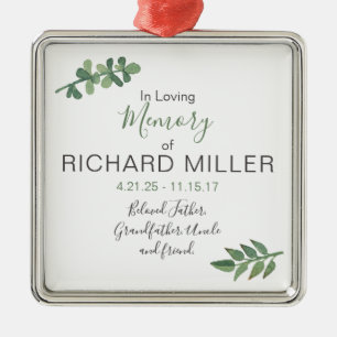 Personalised Memorial Square Ornament