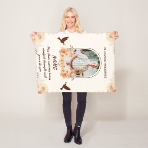 Personalised Memorial with Photo In Loving Memory Fleece Blanket