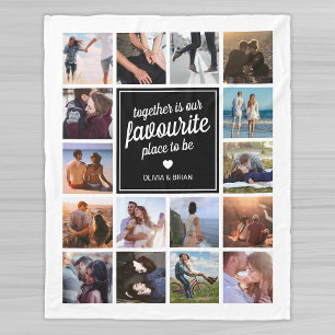 Personalised Memories Photo Collage Fleece Blanket