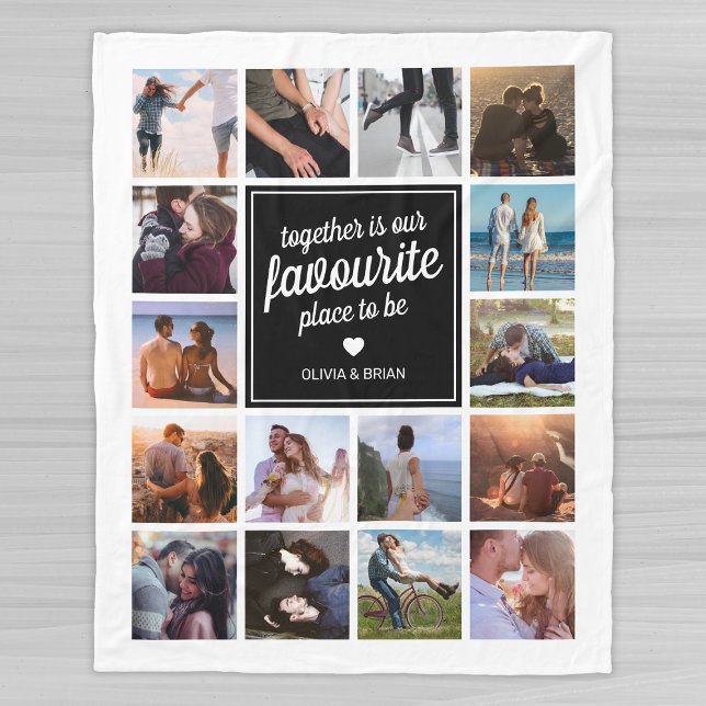 Personalised Memories Photo Collage Fleece Blanket (Creator Uploaded)