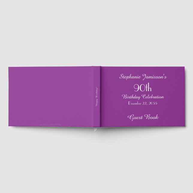 Personalised Memory/Guest Book 90th Birthday Party (Full)