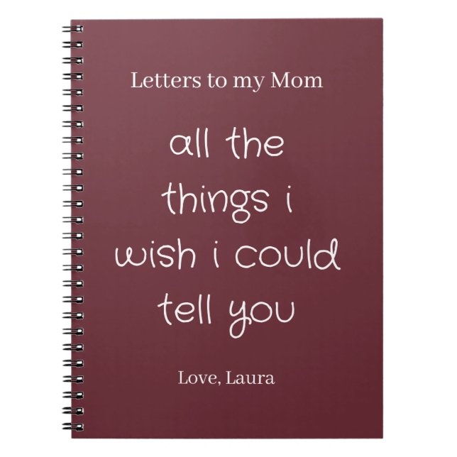 Personalised Memory Journal Letters to my Mum (Front)