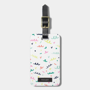 Personalised Memphis Confetti Luggage Tag