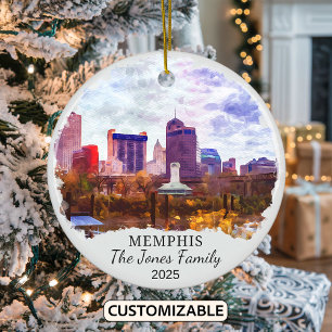 Personalised Memphis Ornament, Tennessee State Ceramic Ornament