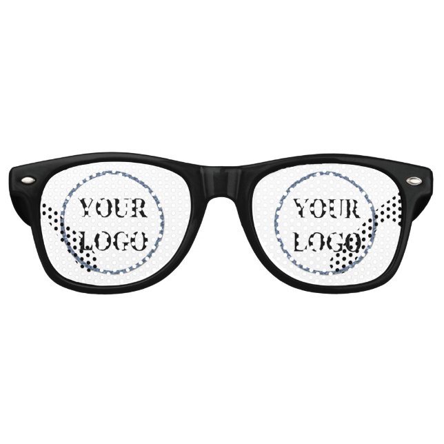 Personalised Men Gifts Black and White LOGO Retro Sunglasses (Front)