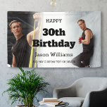 Personalised Men Photo Collage 30th Birthday Party Banner<br><div class="desc">Modern 30th birthday party banner for men. Personalised with a modern style 2 photo collage. Use this welcome sign inside or outside. To change the photo placement: click on the button to customise the design,  click on "crop",  and move the image.</div>