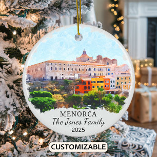 Personalised Menorca Ornament, Spain Ceramic Ornament