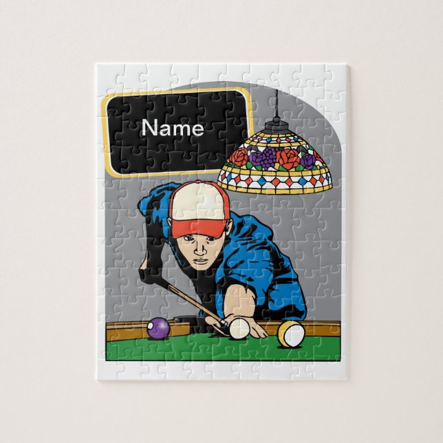 Personalised Mens Billiards Jigsaw Puzzle (Vertical)
