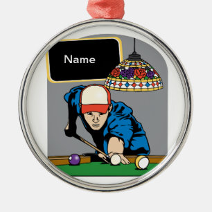 Personalised Mens Billiards Metal Ornament