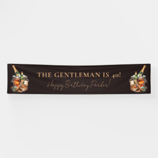 Personalised Men's Birthday  Whisky and Cigar Banner
