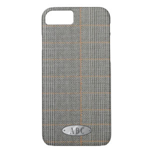 Personalised Mens Grey tweed Look Phonecase iPhone 8/7 Case