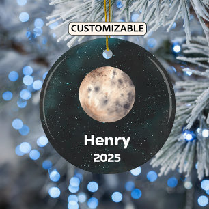 Personalised Mercury Ornament, Solar System Planet Ceramic Ornament