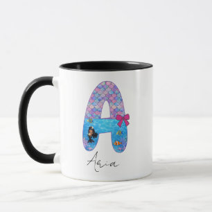 Personalised Mermaid Alphabet Letter A  Mug