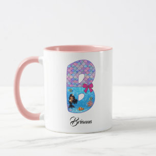 Personalised Mermaid Alphabet Letter B  Mug