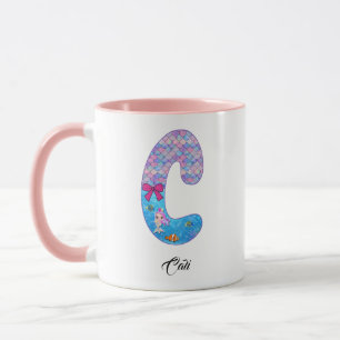 Personalised Mermaid Alphabet Letter C Mug