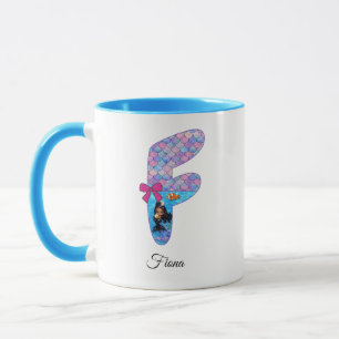 Personalised Mermaid Alphabet Letter F  Mug