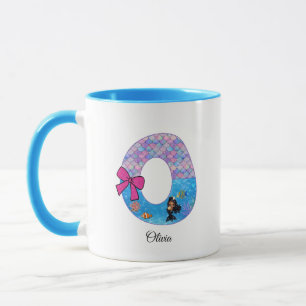 Personalised Mermaid Alphabet Letter O Mug