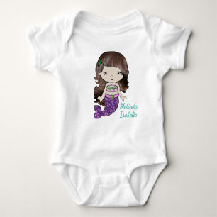 Personalised Mermaid Baby One Piece Tshirt