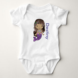 Personalised Mermaid Baby One Piece Tshirt