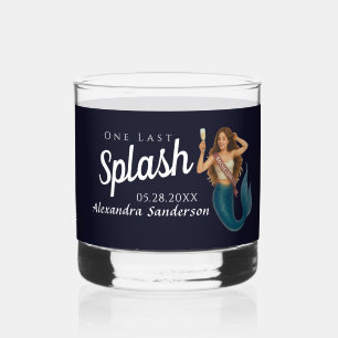 personalised mermaid bachelorette  whiskey glass