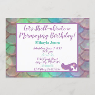 Personalised Mermaid Birthday Invitation