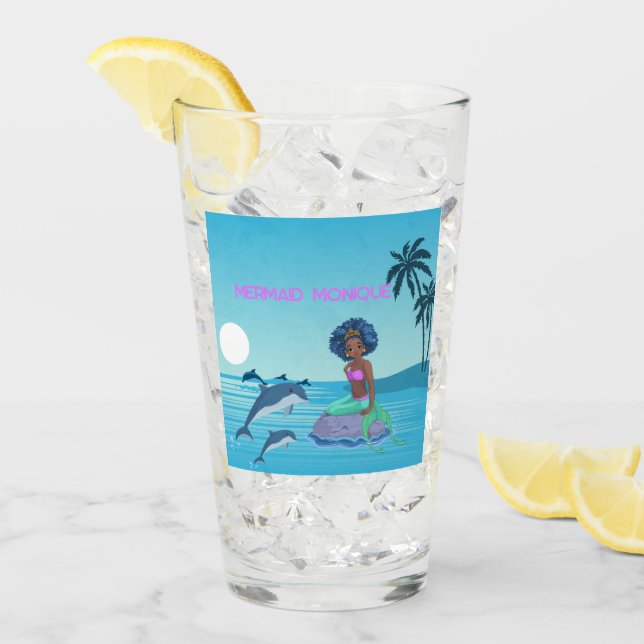 Personalised Mermaid  Glass (Front Ice)