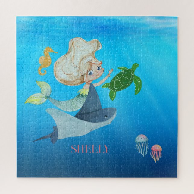 Personalised Mermaid Jigsaw Puzzle (Vertical)