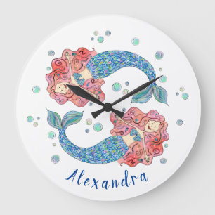 Personalised Mermaid Large Clock