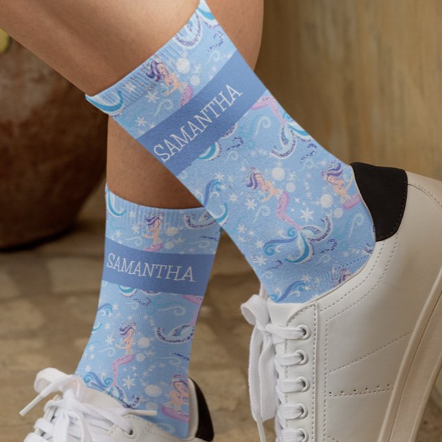 Personalised Mermaid Lover Pattern Socks (Creator Uploaded)