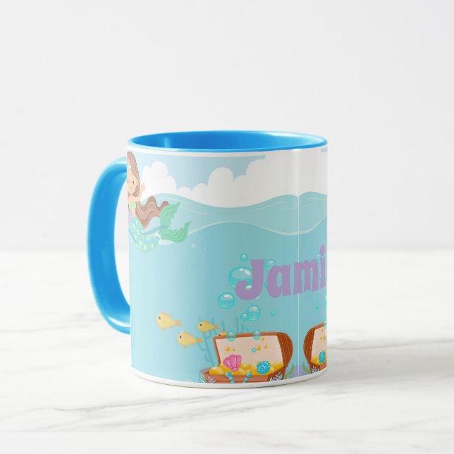 Personalised Mermaid  Mug (Front Left)