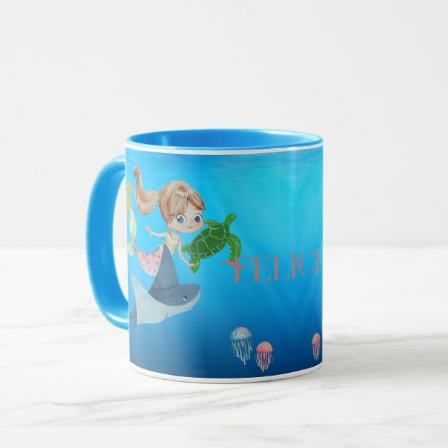 Personalised Mermaid  Mug (Front Left)