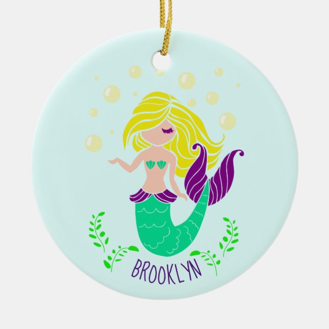 Personalised Mermaid Ornament (Front)