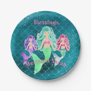 Personalised Mermaid Paper Plate