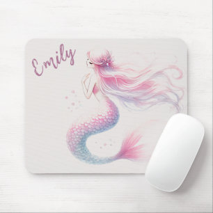 Personalised Mermaid Pink Mouse Pad