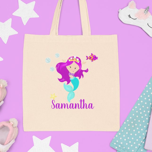 Personalised Mermaid Princess Cute Tote Bag (Creator Uploaded)