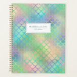 Personalised Mermaid Scales Rainbow Shimmer 2024 Planner<br><div class="desc">A trendy,  colourful planner featuring a shimmering mermaid scales pattern in pastel rainbow shades. Personalise it with your name and the year or other text of your choice in pastel blue on a white rectangle.</div>