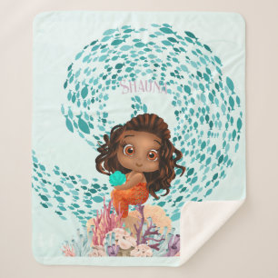 Personalised Mermaid  Sherpa Blanket
