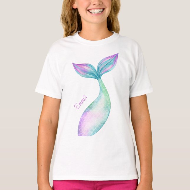 Personalised Mermaid Tail T-shirt (Front)