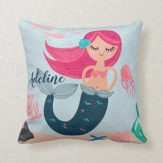 Personalised Mermaid Throw Pillow