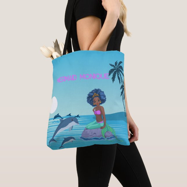 Personalised Mermaid  Tote Bag (Close Up)