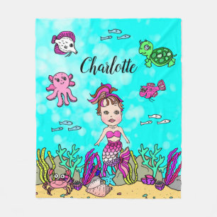 Personalised Mermaid Under the Sea Blanket