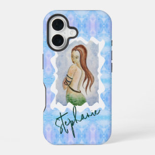Personalised Mermaid Watercolor Original Art iPhone 16 Case